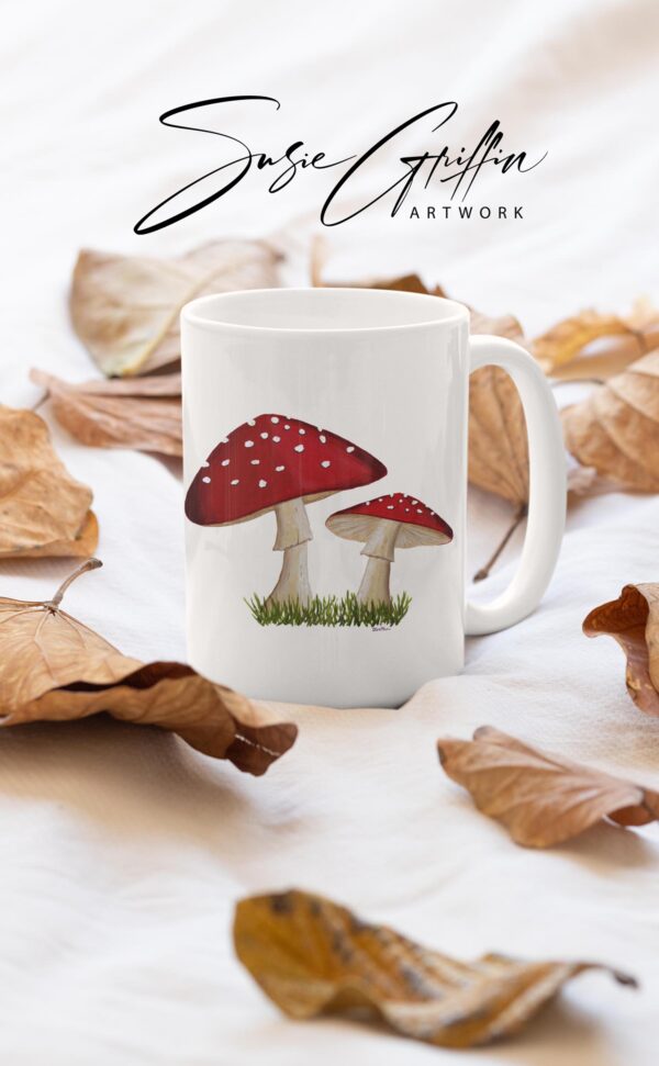 Mushroom Ceramic Mug 15oz - Image 3