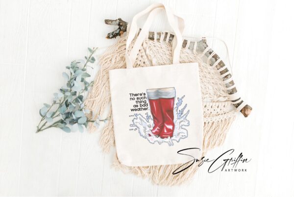 Rainy Day Canvas Tote Bag - Image 5