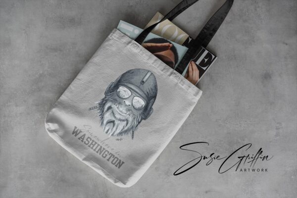 Sasquatch tote bag - Somewhere in Washington - Capt. Squatch - Image 4