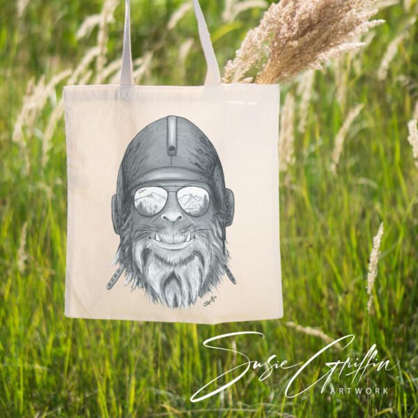 Capt. Squatch - Aviator Sasquatch Canvas Tote Bag