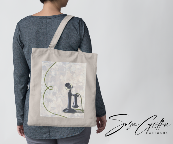 Vintage Phone Canvas Tote Bag